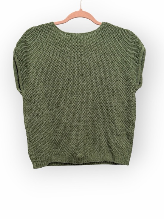 Francesca’s Sage Green Knit Top Womens Small Short Sleeve Textured NWT - Picture 2 of 5